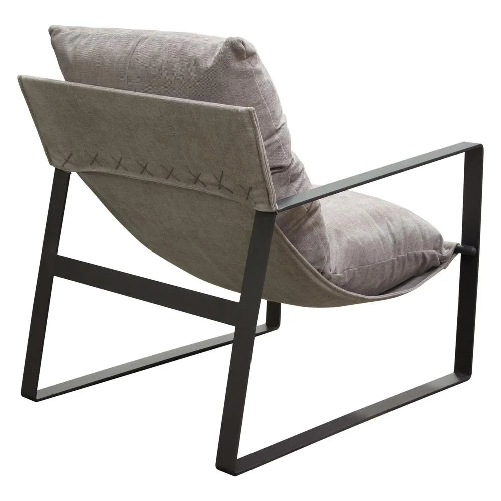 Grey Fabric Accent Chair with Black Metal Frame H885246