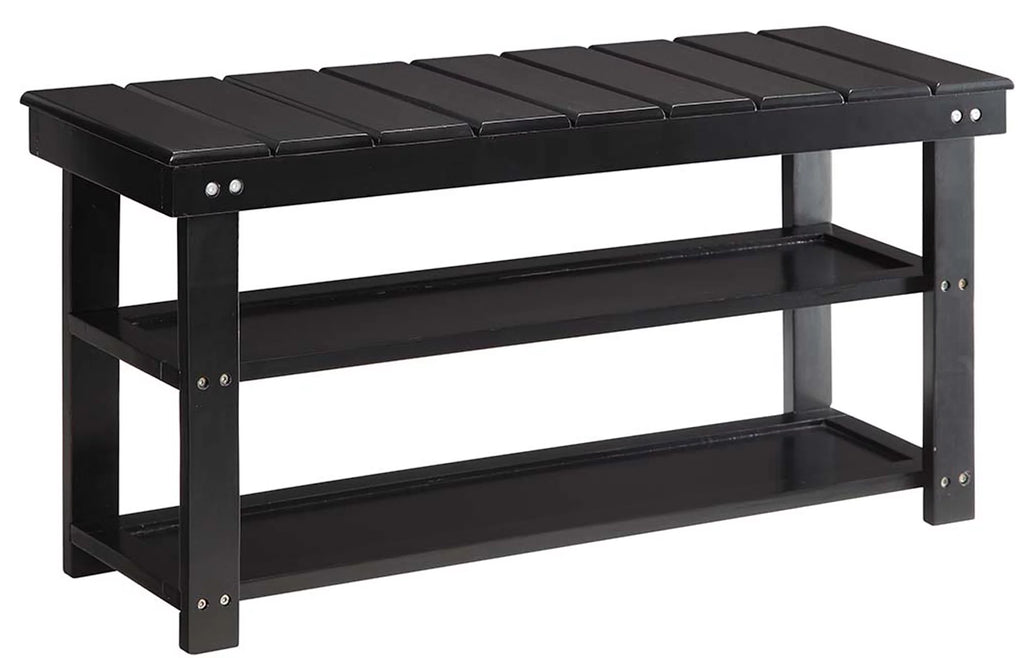 Black Utility Mudroom Bench W5786