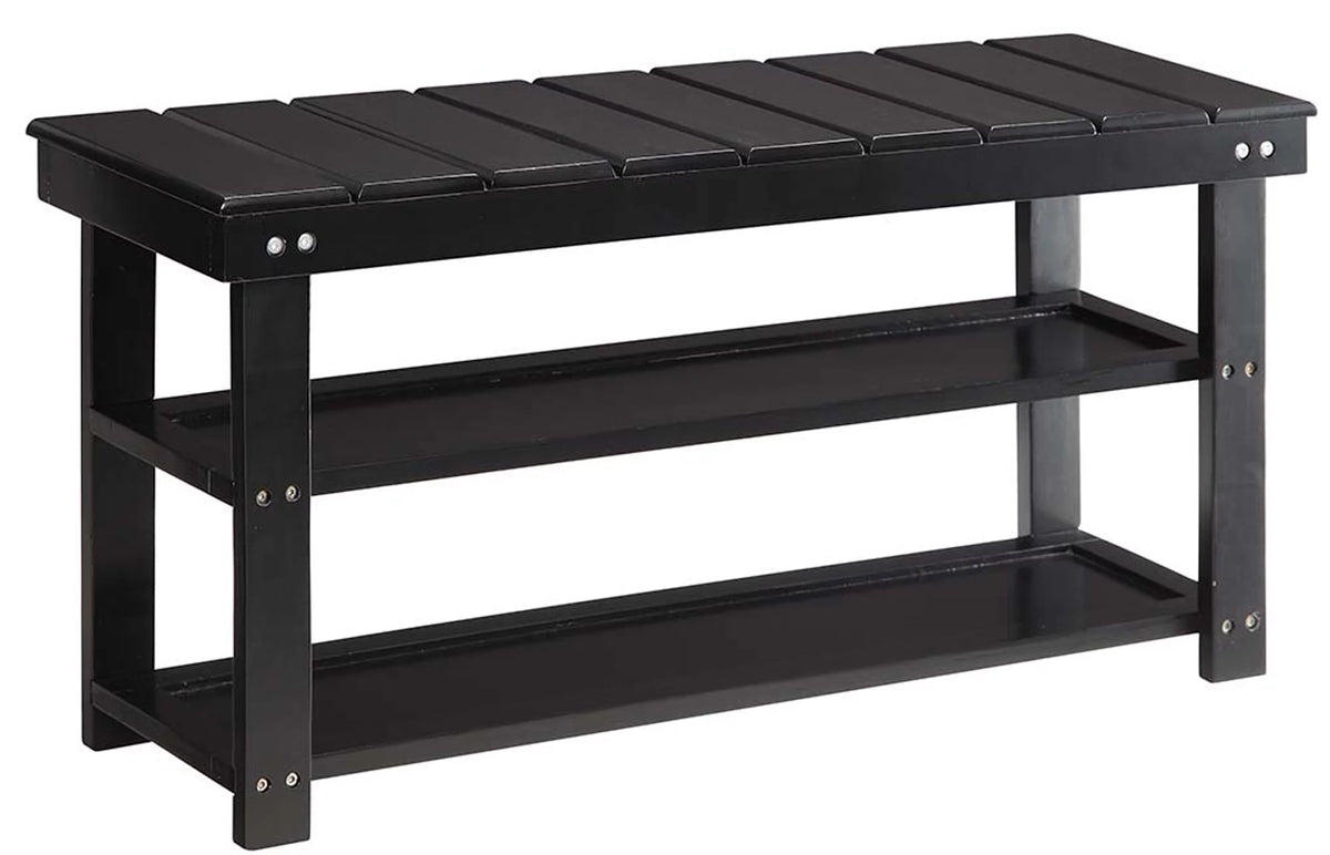 Black Utility Mudroom Bench W5786