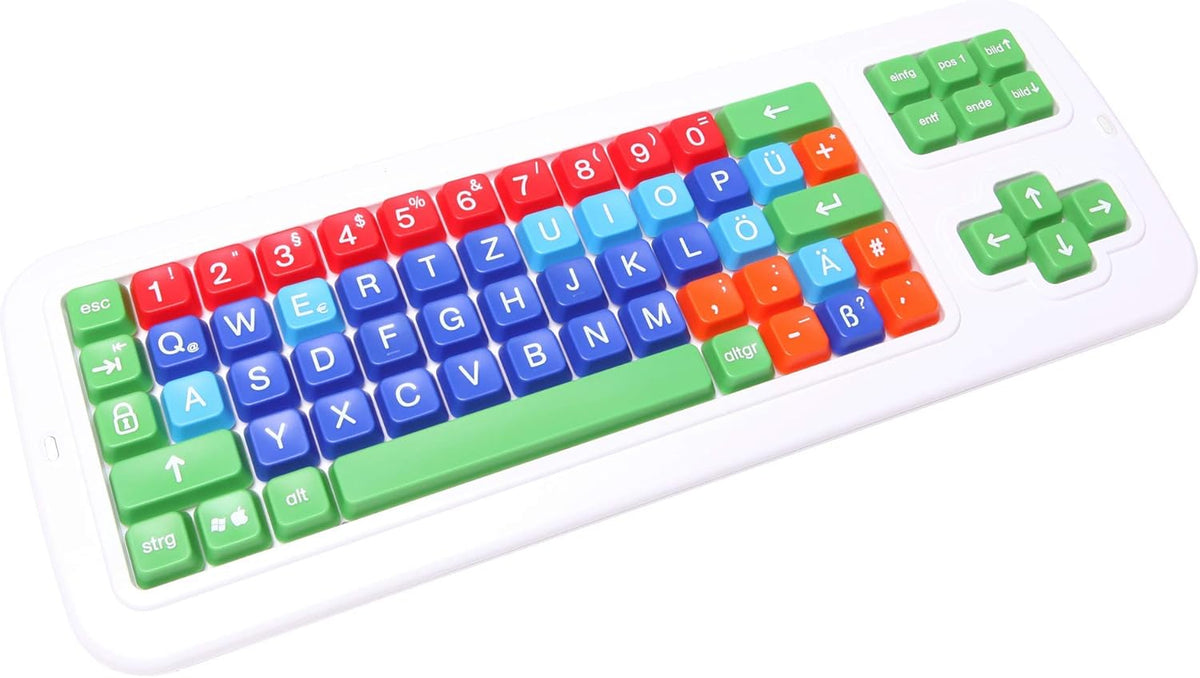 German Computer Keyboard with Uppercase White Lettering C396952