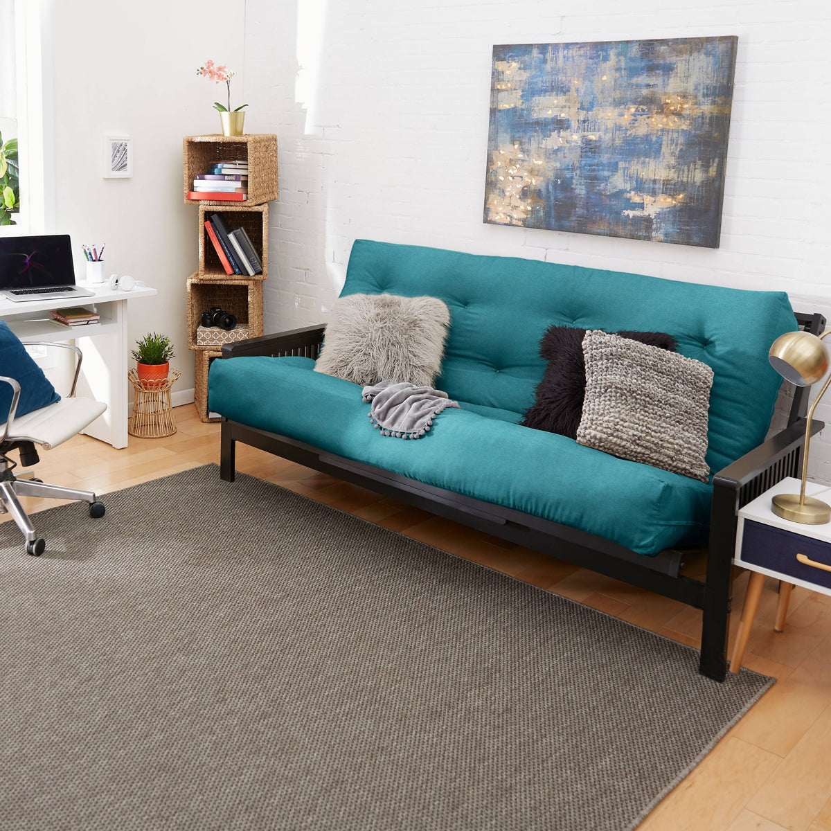 Seafoam Cotton Queen 6-Inch Futon Mattress N5122