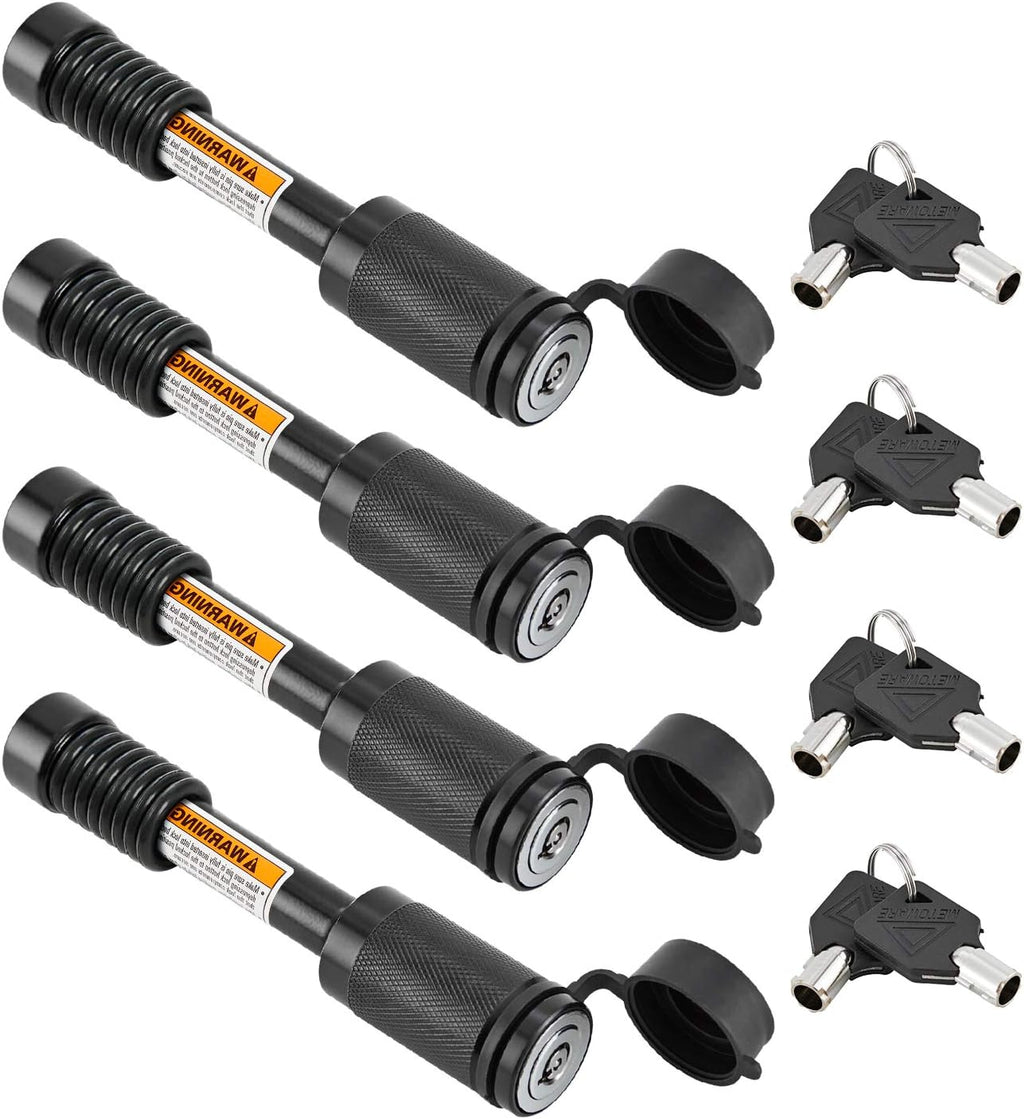 5/8 Dia 3-1/2" Long Trailer Hitch Pin Lock with 8 Rubber O-Rings (Keyed Alike 4 Pack) U3701