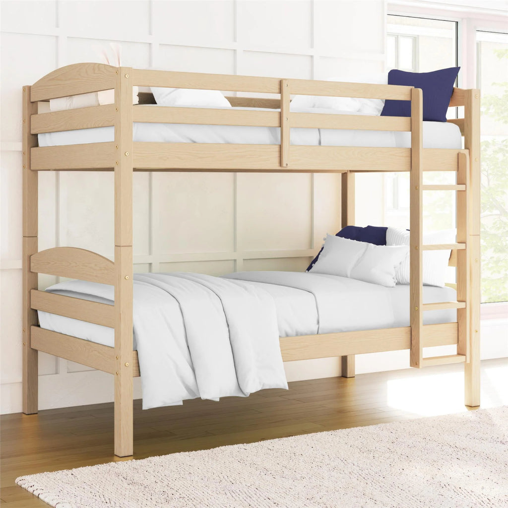 Solid Wood Twin-over-Twin Convertible Bunk Bed Z288