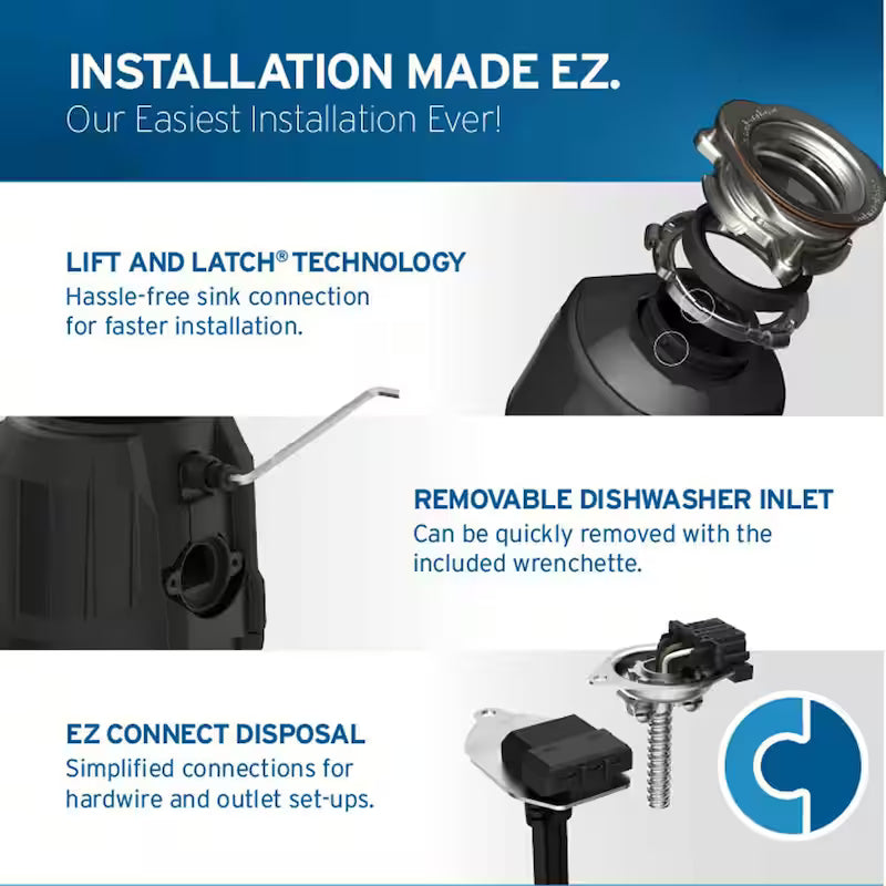 3/4 HP Continuous Feed Garbage Disposal W142