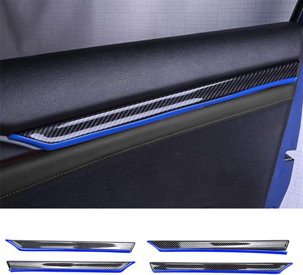 8pcs ABS Carbon Fiber Car Door Panel Stripe Cover Trim Accessories RED Pack of 2 U766