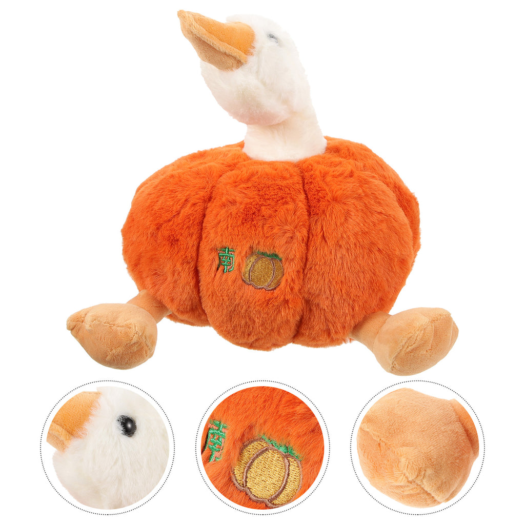 Plush Pumpkin Duck Stuffed Animal Doll Q80910