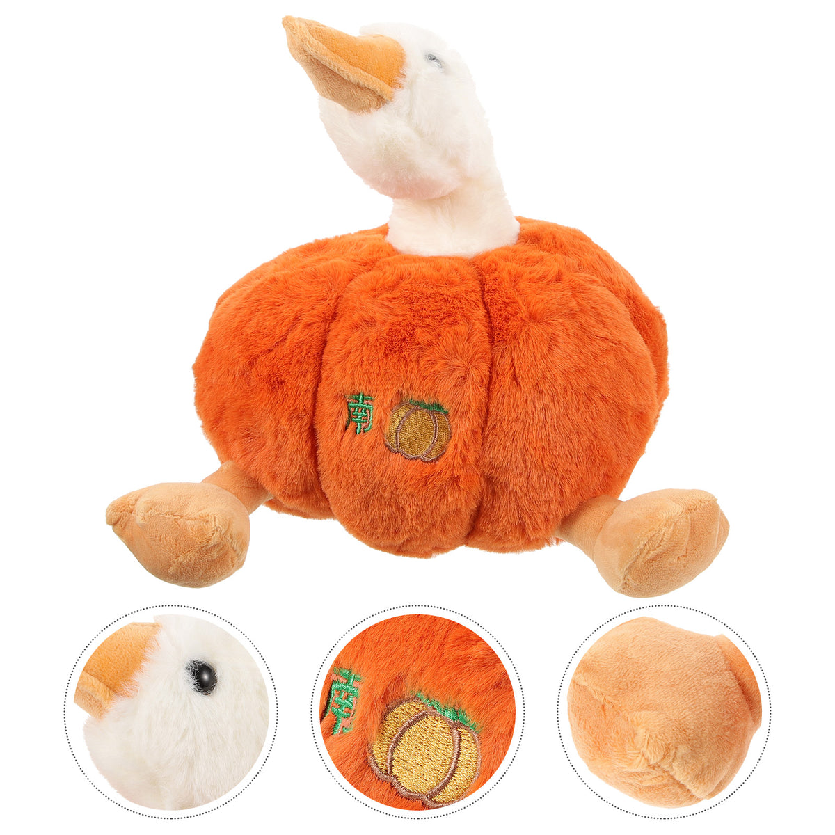 Plush Pumpkin Duck Stuffed Animal Doll Q80910