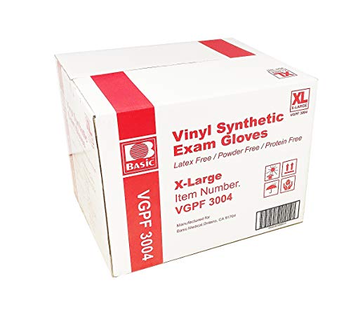 Clear Vinyl Exam Gloves, Extra-Large, Pack of 1000 D7422