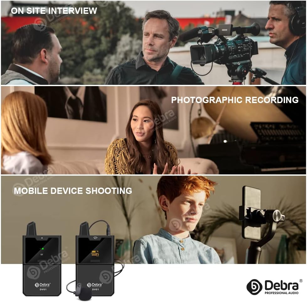 DV UHF Wireless Lavalier Microphone with Remote Monitor, Dual Mics S668640