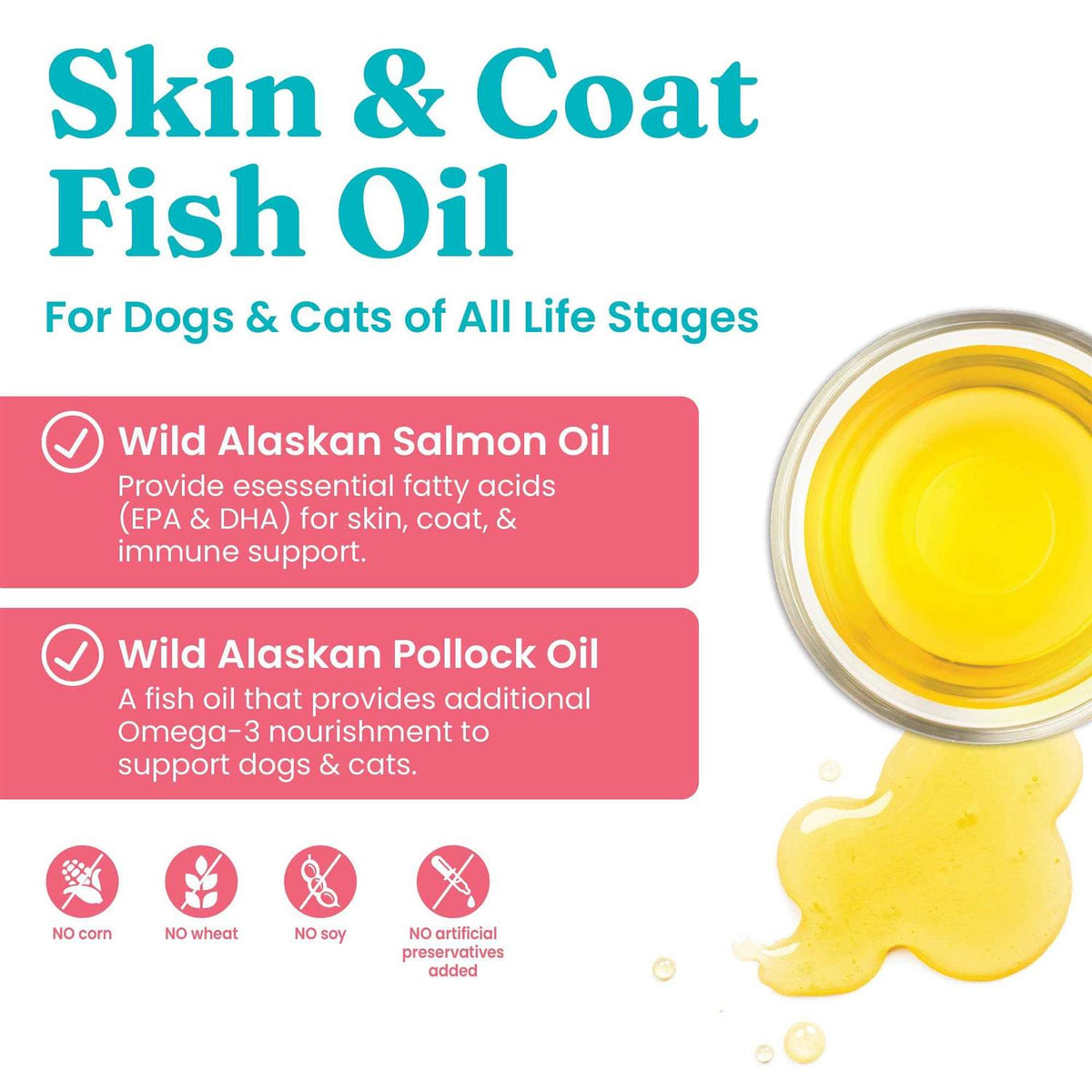Solid Gold Fish Oil for Dogs & Cats Wild Alaskan Salmon Oil N896120