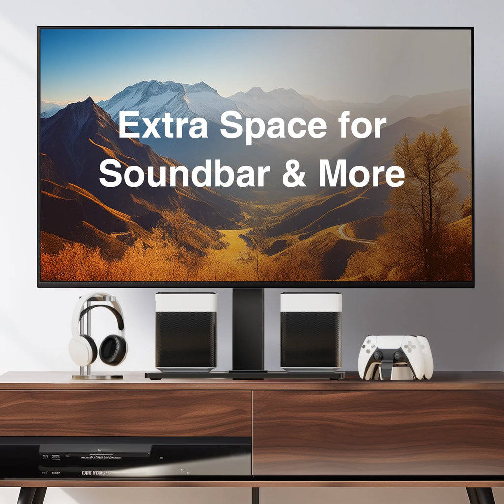 Height Adjustable Swivel TV Stand with Tempered Glass Base X73210