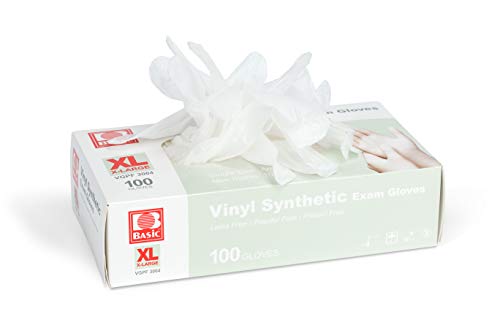 Clear Vinyl Exam Gloves, Extra-Large, Pack of 1000 D7422