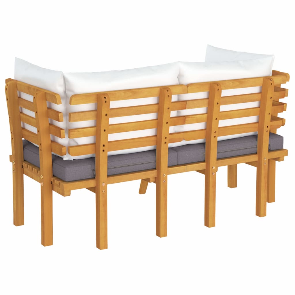 2-Seater Patio Sofa with Cushions Solid Acacia Wood M63247