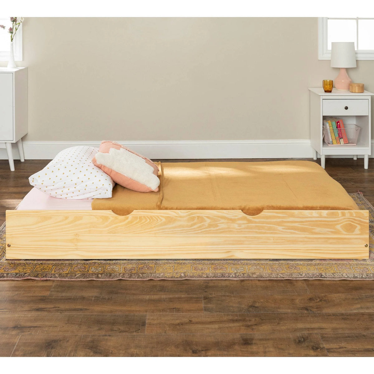 Twin Solid Wood Trundle Bed Natural V261059