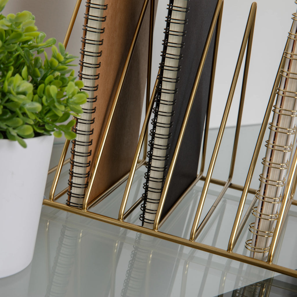 Gold Metal Magazine File Holder H56671