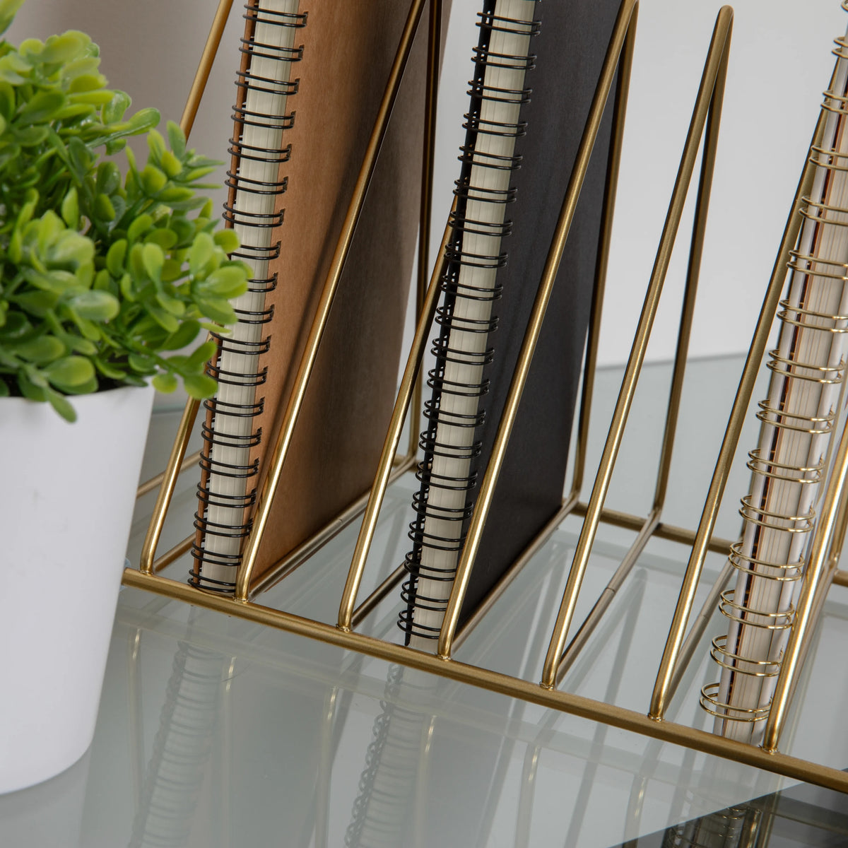 Gold Metal Magazine File Holder H56671