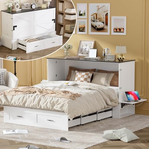 Murphy Bed Queen with Storage & Charging Station B814062