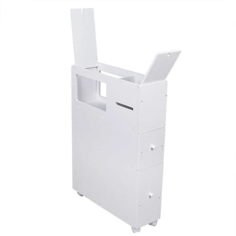 Slim Bathroom Storage Cabinet Floor Standing Organizer Shelves N920818