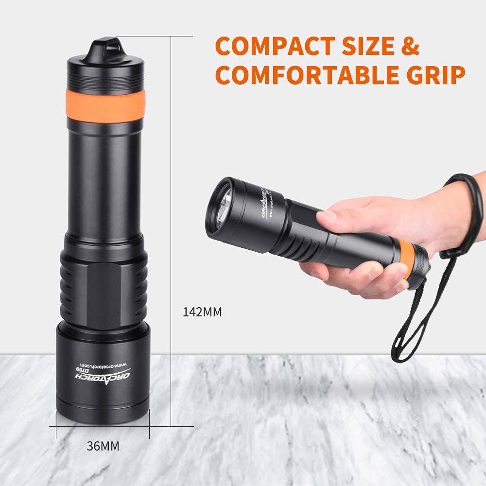 D700 Scuba Dive Light, 1700 Lumens Underwater Flashlight Y782