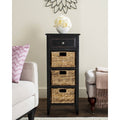 Distressed Black Drawer Side Table D289868