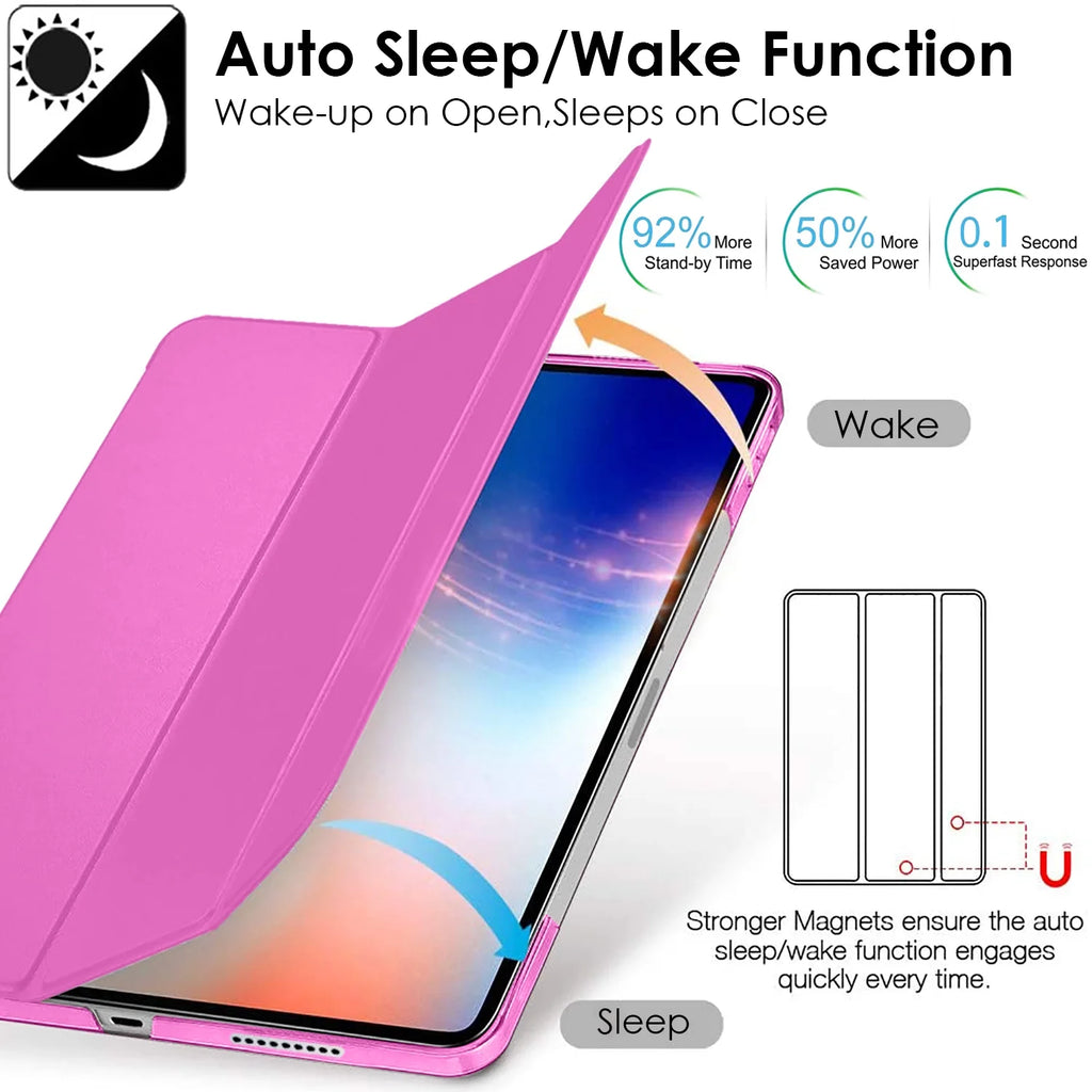 Pink iPad Pro 12.9 Inch Case with Sleep Wake Cover H4183
