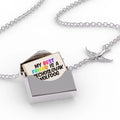 Silver Envelope Locket Necklace D1672
