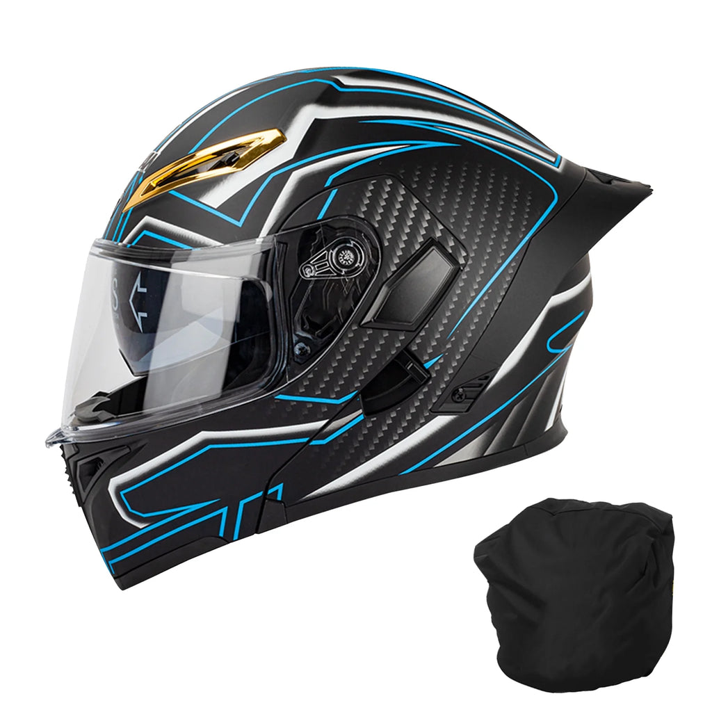 Dual Visor Flip Breathable Motorbike Helmet S624433