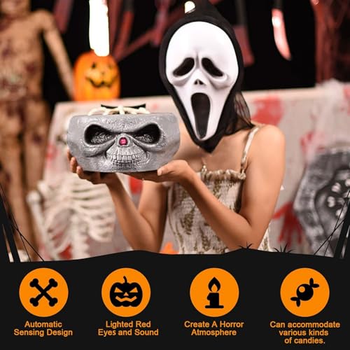 Halloween Candy Bowl with Moving Skeleton Hand F7213