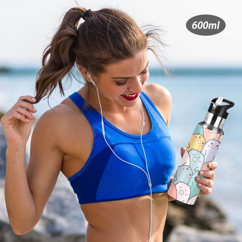 Stainless Steel Vacuum Insulated Water Bottle with Straw Lid 20 OZ O624