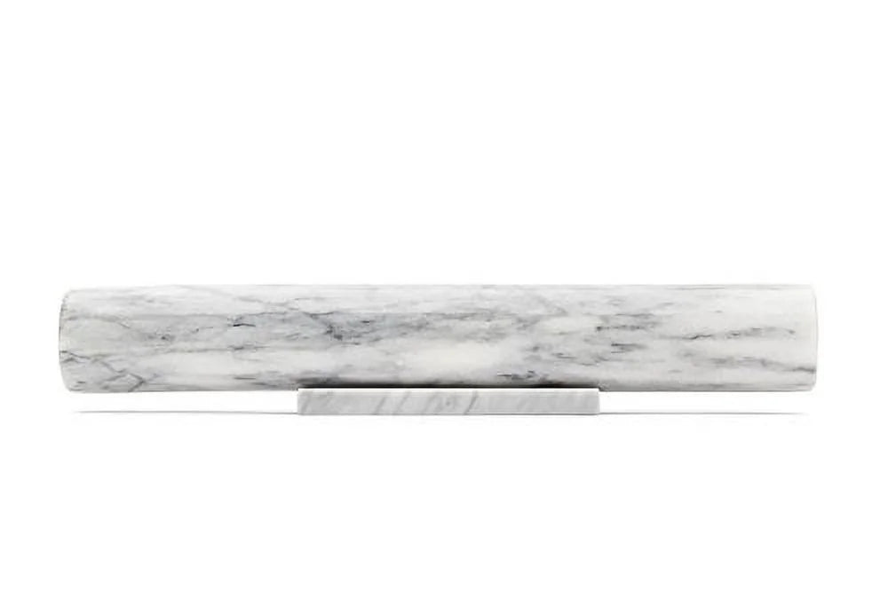 White Marble French Rolling Pin with Base W534
