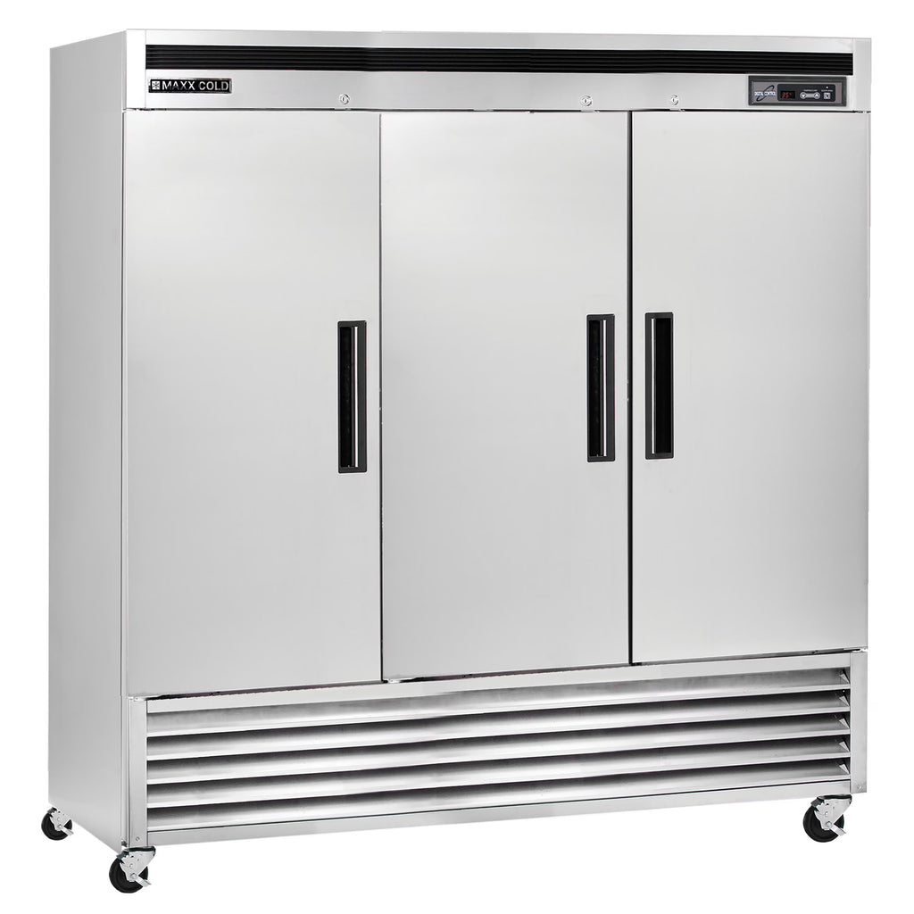 Triple Door Reach-In Refrigerator, Bottom Mount, 81"W, 72 cu. ft., Stainless Steel F249097