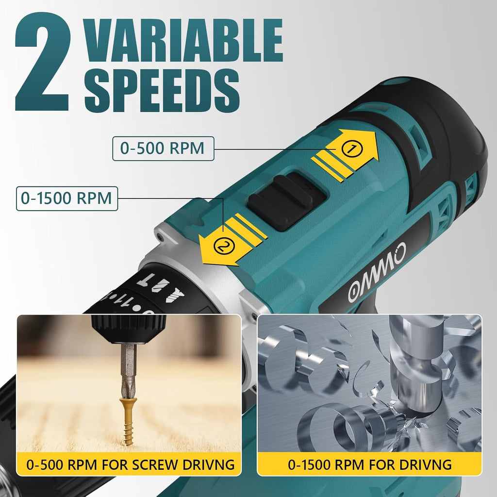21V MAX Cordless Impact Drill with 24pcs Drill Bit Combo Set N1550