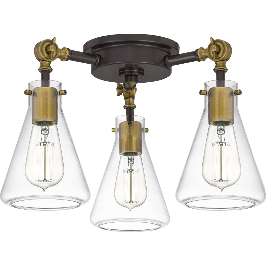 3 Light Semi-Flush Mount Western Bronze Q348054