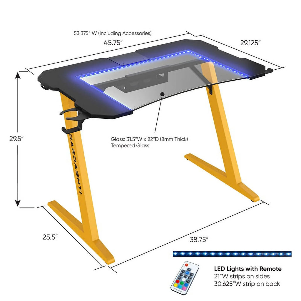 29.72" Gaming Desk with LED Lights F54363