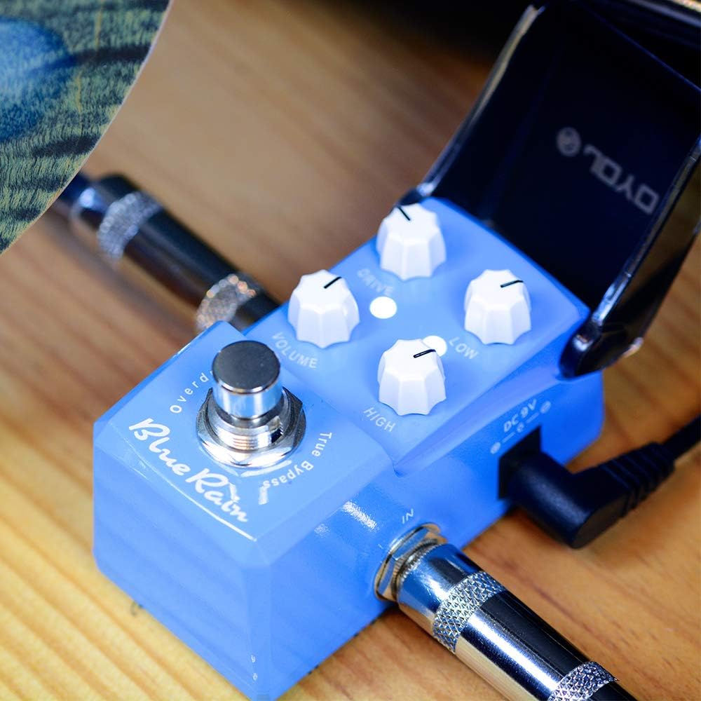 Blue Rain Overdrive Mini Pedal for Electric Guitar, True Bypass, Pack of 2 I55975