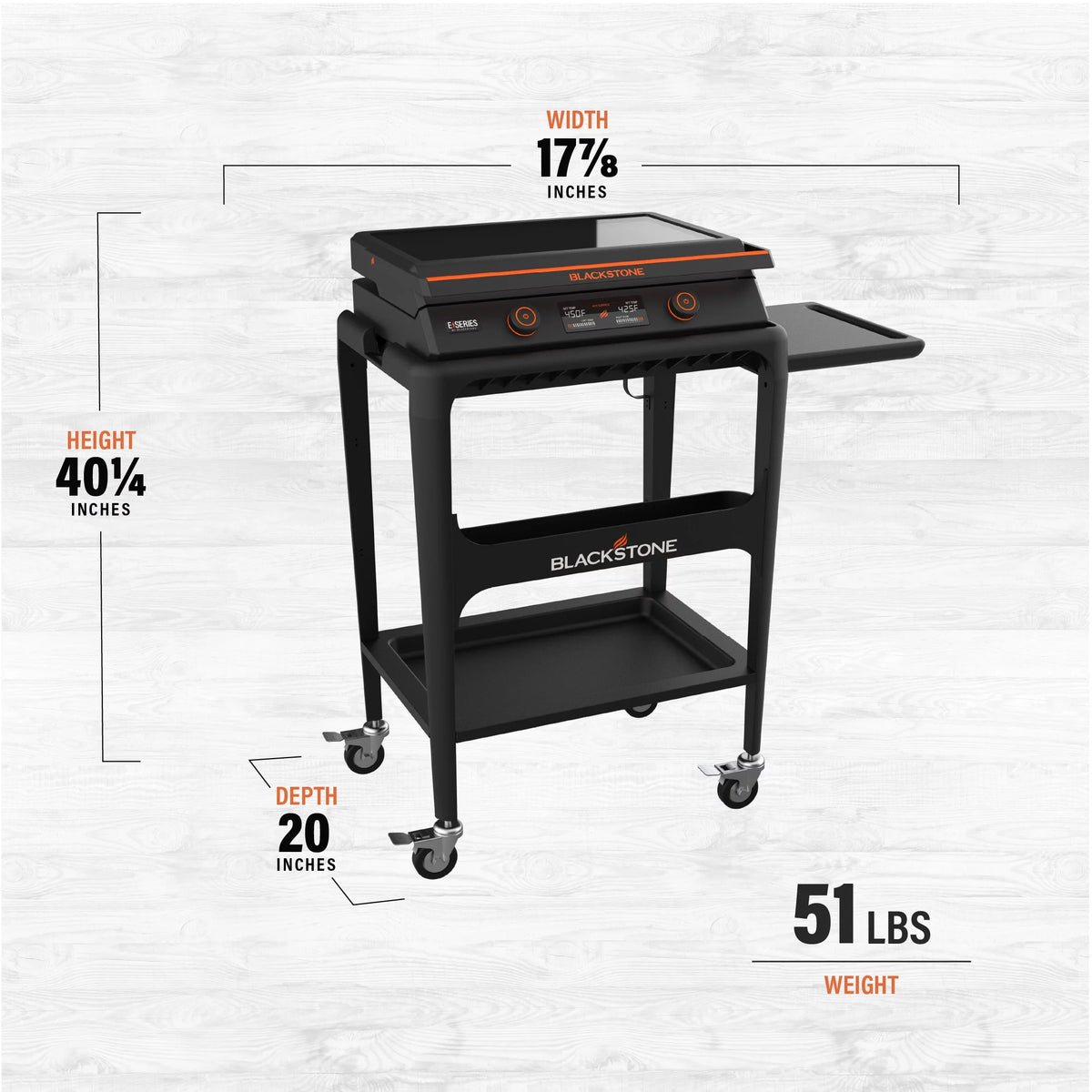 2-Burner Electric Tabletop Griddle with Prep Cart E91656