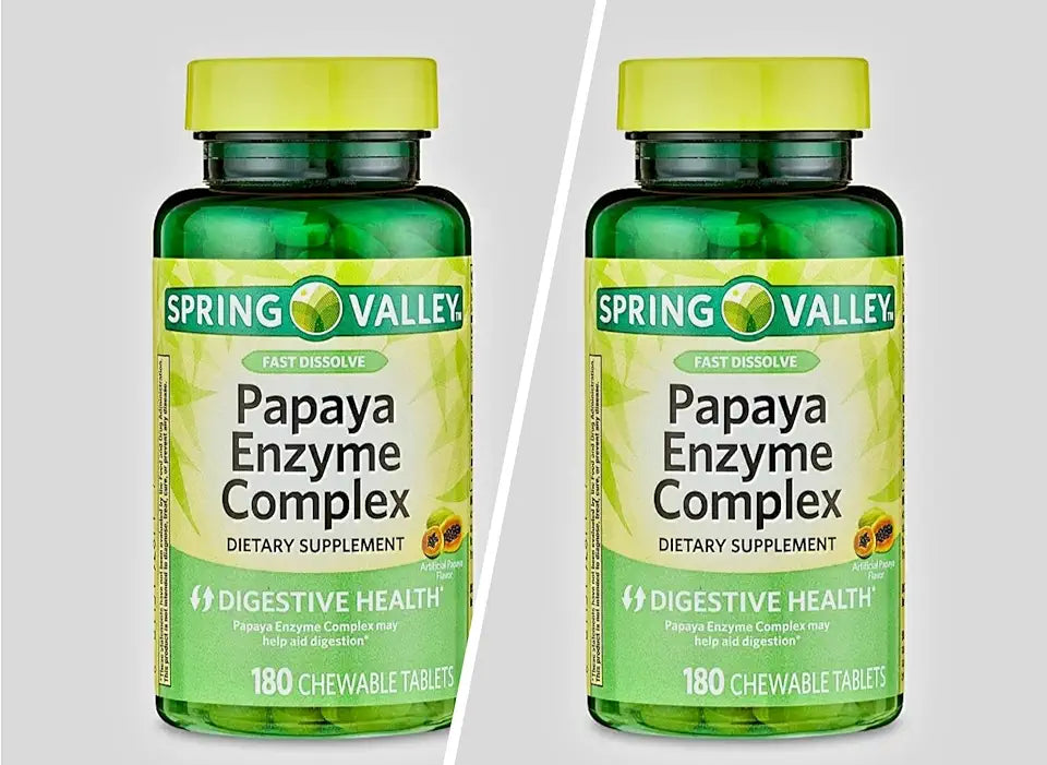 Papaya Enzyme Complex Chewable Tablets 180 Count Pack of 2 G7719