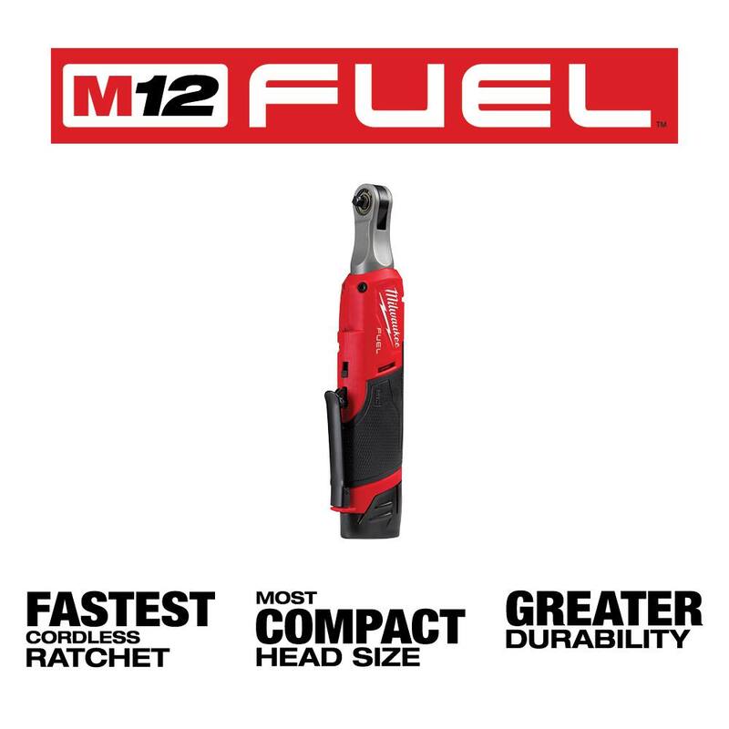 12V Lithium-Ion Brushless Cordless 1/4 in. Ratchet Kit with Batteries, Charger and Bag D974870