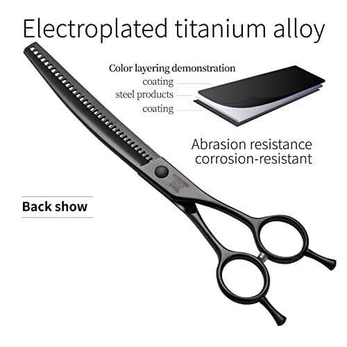 7.0'' 440C Steel Curved Thinning Dog Grooming Scissors C85860