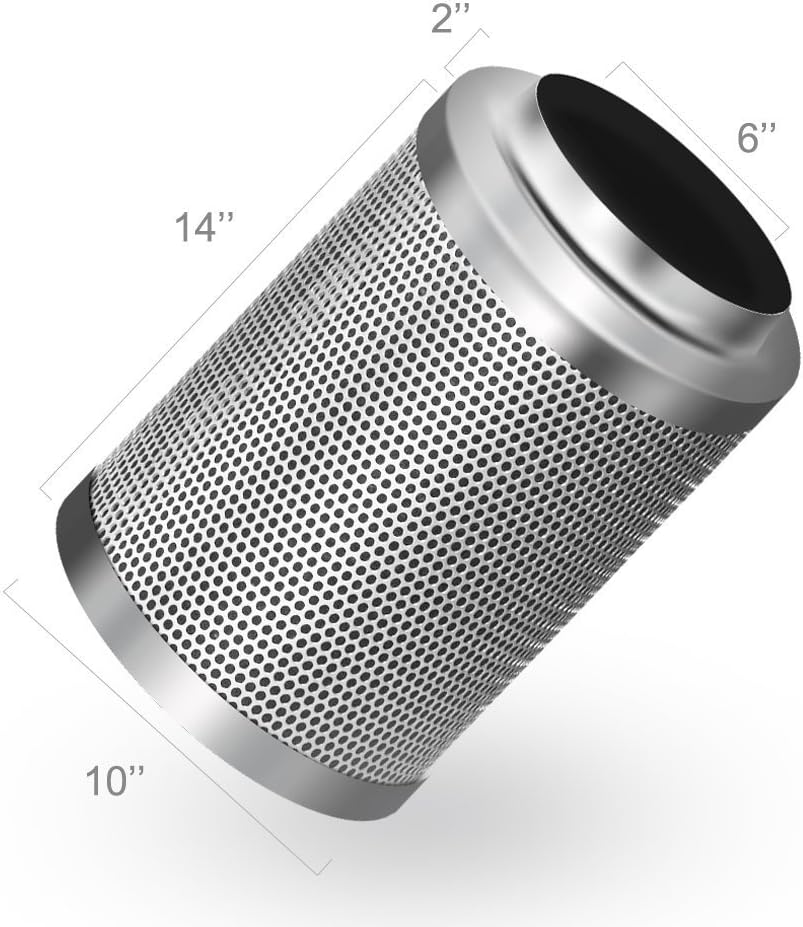 8 Inch 750 CFM Inline Fan Carbon Filter 25 Feet Ducting Combo with Humidity Monitor O454