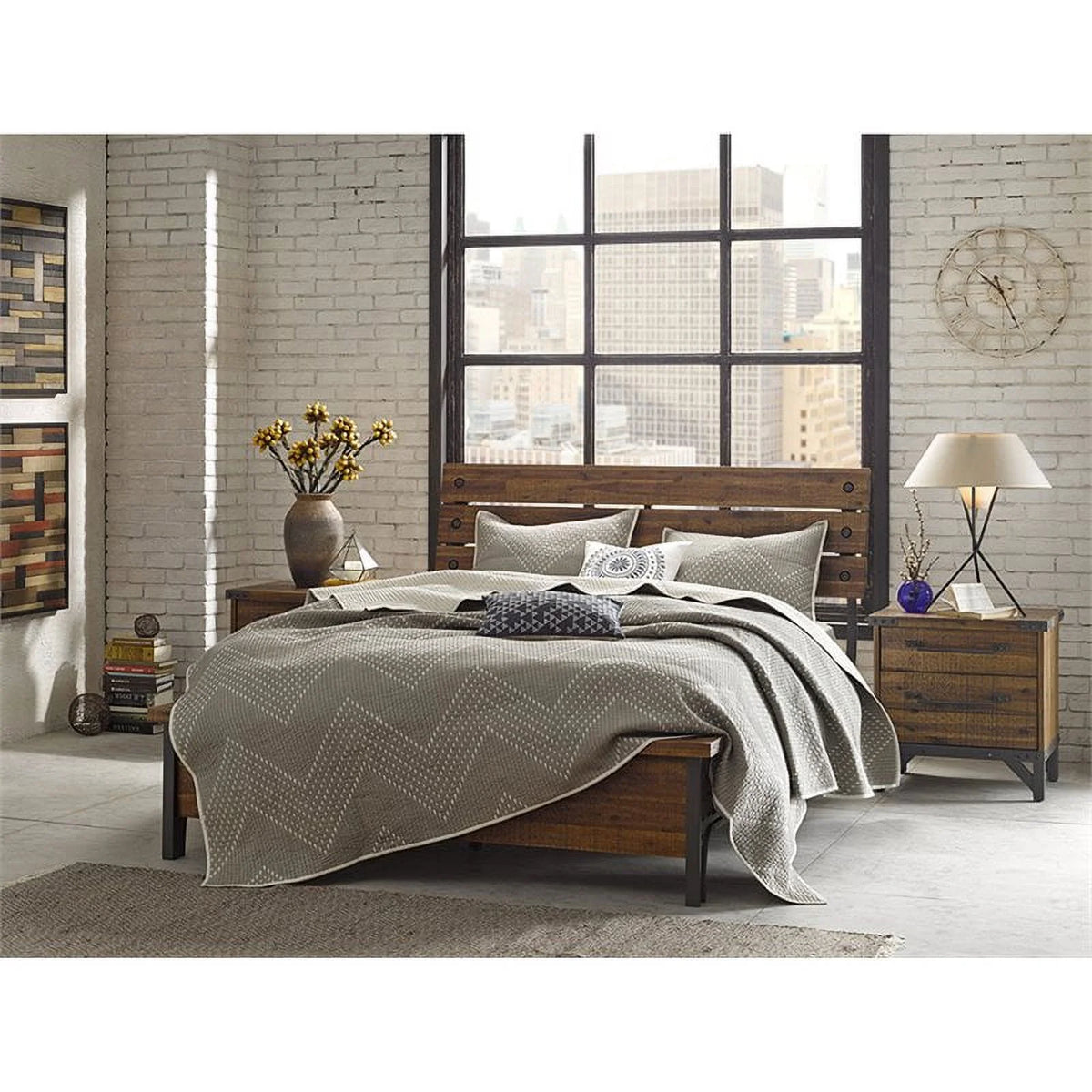 Solid Wood Nightstand Set of 2 O19700