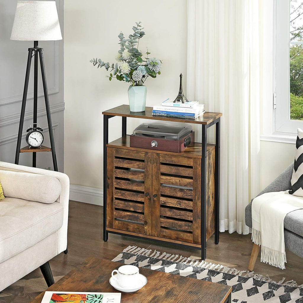 Rustic Brown Standing Cabinet with Shelf R795
