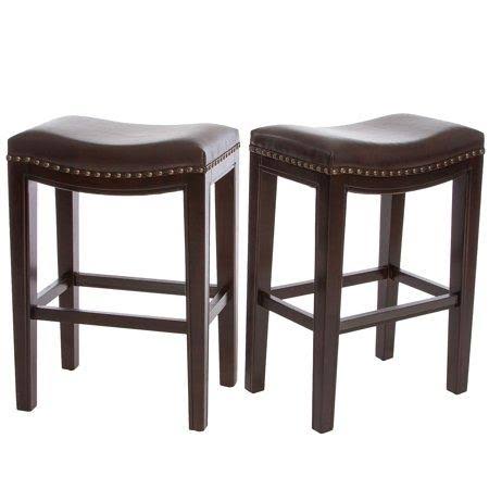 Brown Backless Counter Stools (Set of 2) F444