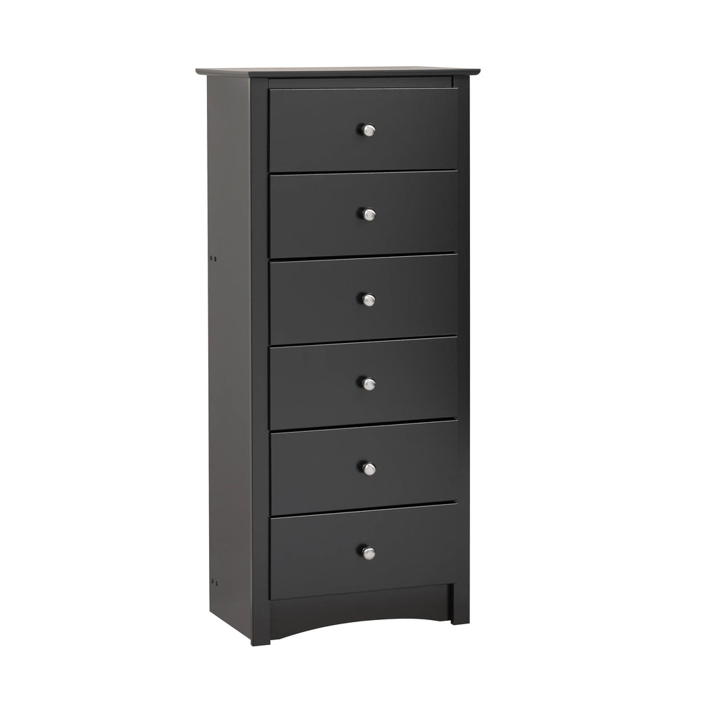 Black 6 Drawer Wooden Dresser X804