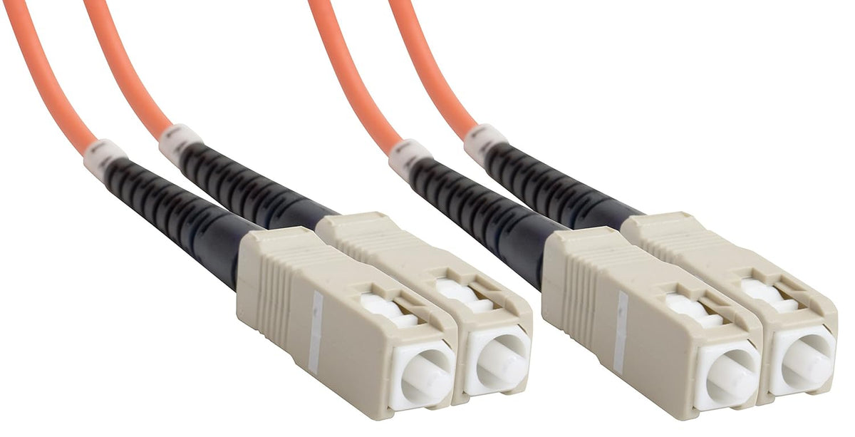 SC-SC Duplex Multimode Fiber Optic Patch Cable, 62.5/125 OM1, OFNR, 50 m, Orange A816