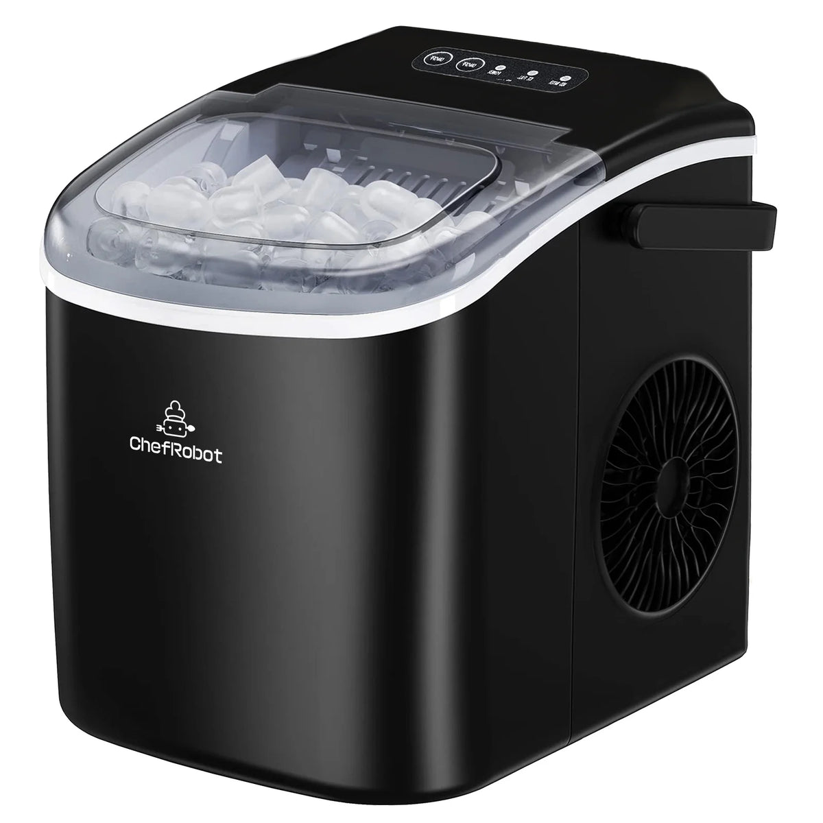 Black Self-Cleaning Countertop Ice Maker with Ice Scoop and Basket H243
