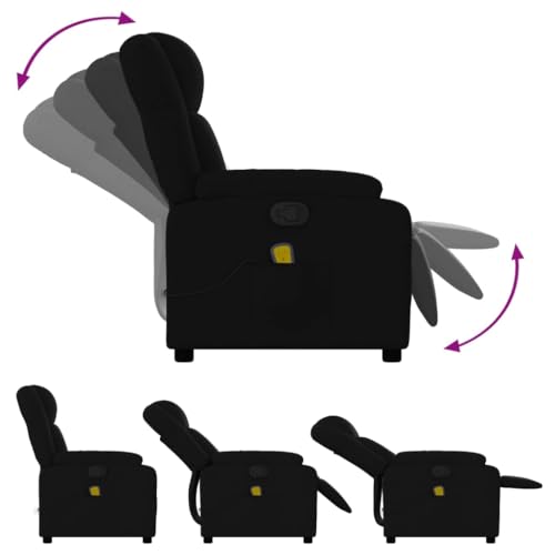 Black Fabric Massage Recliner Chair with 6Point Vibration Massage Z578