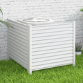 White Louvered Air Conditioner Fence 2 Panels B164
