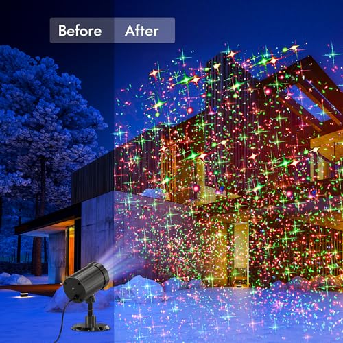 Red & Green Christmas Light Projector with Remote C397