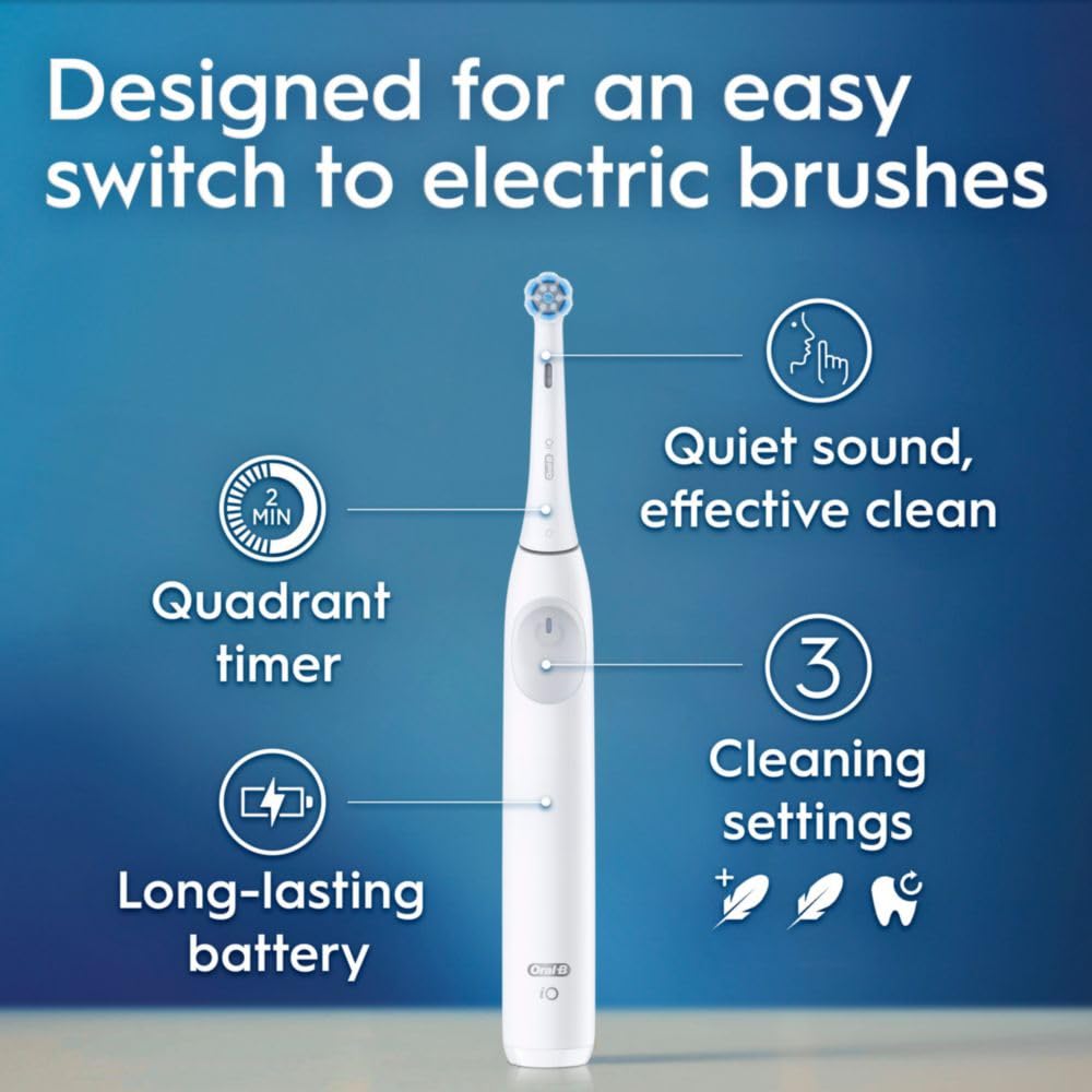 Pure White Rechargeable Electric Toothbrush with 2 Brush Heads W949